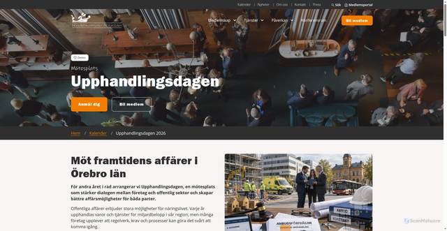 Security scan screenshot of https://handelskammarenmalardalen.se/event/upphandlingsdagen-2026/
