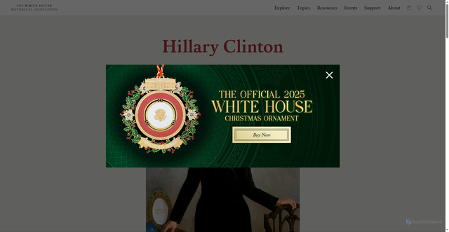 Security scan screenshot of https://www.whitehousehistory.org/bios/hillary-clinton