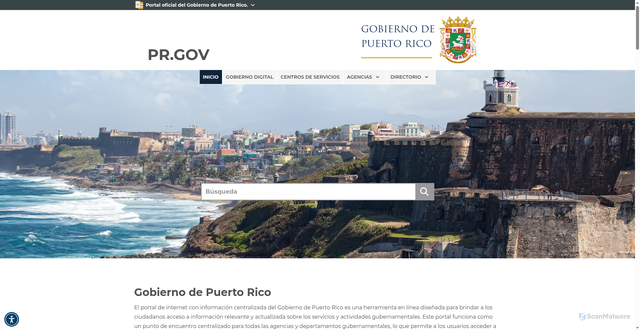 Security scan screenshot of https://www.pr.gov/
