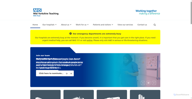 Security scan screenshot of assets.nhs.uk