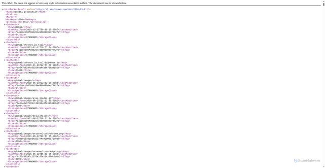 Security scan screenshot of https://pachtml-production.s3-us-west-2.amazonaws.com