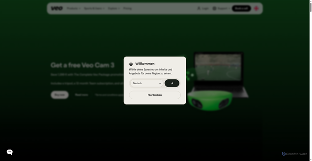 Security scan screenshot of https://www.veo.com/?vgo_ee=gAajxwRnN8EnMogDedlGSwnB%2BXvVTX%2Bp1rhczg%3D%3D%3AvwdfMXnS9VQaj78fy%2BuzVdGafW31CCAk&utm_medium=email&utm_content=Newest%20features%3A%20Constantly%20improving%20the%20Veo%20Experience&utm_source=ActiveCampaign&utm_campaign=New%20features