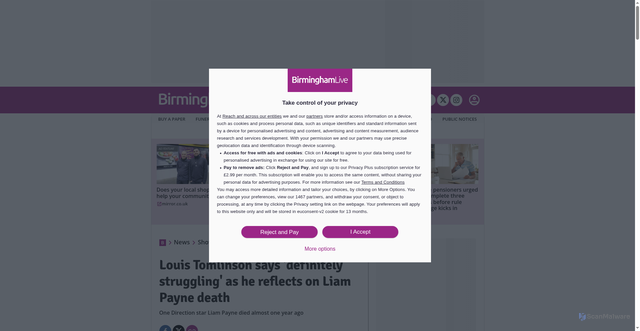 Security scan screenshot of https://www.birminghammail.co.uk/news/showbiz-tv/louis-tomlinson-says-definitely-struggling-32640731