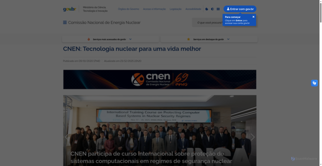 Security scan screenshot of https://www.gov.br/cnen/pt-br