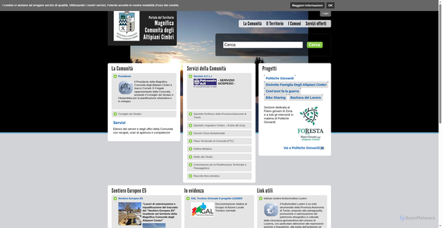 Security scan screenshot of https://www.altipianicimbri.tn.it/