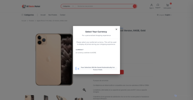 Security scan screenshot of https://allelectromarket.com/product/apple-iphone-11-pro-max-us-version-64gb-gold/