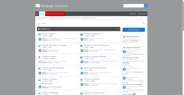 Security scan screenshot of https://www.windows-10-forum.com