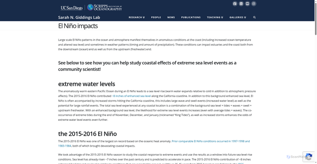 Security scan screenshot of https://giddingslab.ucsd.edu/research/el-nino-impacts/