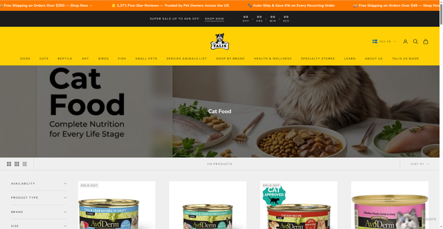 Security scan screenshot of https://www.talis-us.com/collections/cat-food?srsltid=AU7gw4WIUYVbu2atfIKB33_FjgLnYyf5sCROZTOgpA0FSq8SJ4Lbk4sh