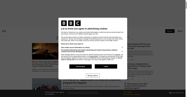 Security scan screenshot of https://www.bbc.com
