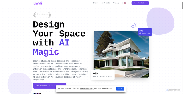Security scan screenshot of https://luw.ai