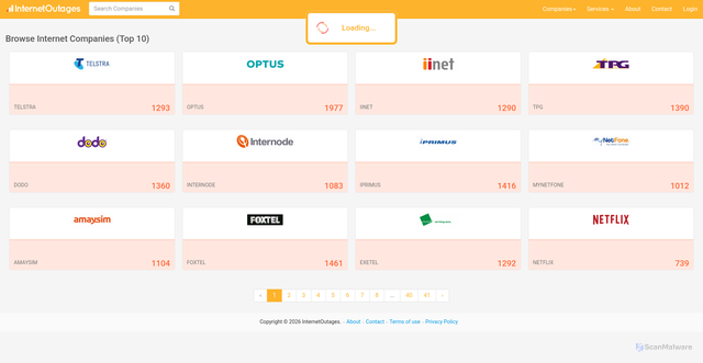 Security scan screenshot of https://internetoutagechecker.com/