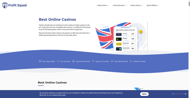 Security scan screenshot of https://www.profitsquad.co.uk/