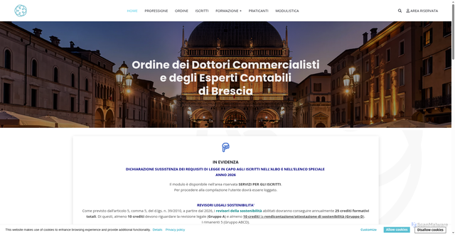 Security scan screenshot of https://www.commercialisti.brescia.it