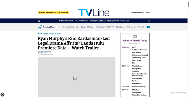 Security scan screenshot of https://tvline.com/previews/alls-fair-cast-release-date-trailer-kim-kardashian-hulu-1235449222/