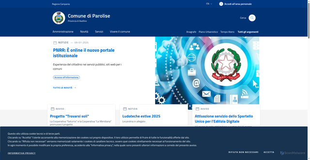 Security scan screenshot of https://www.comune.parolise.av.it/