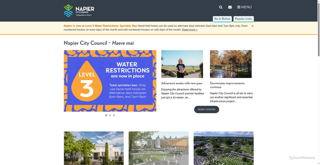 Security scan screenshot of https://www.napier.govt.nz/