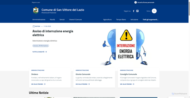 Security scan screenshot of https://www.comune.sanvittoredellazio.fr.it