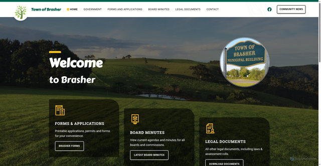 Security scan screenshot of https://townofbrasher.gov/