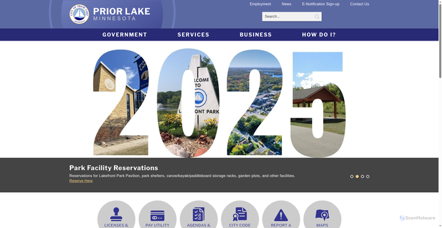 Security scan screenshot of https://www.priorlakemn.gov/
