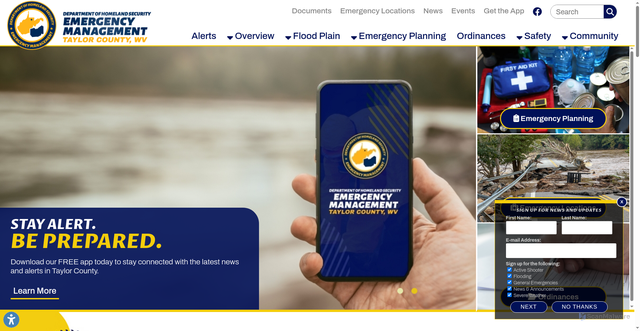 Security scan screenshot of https://www.taylorcountywv.gov/