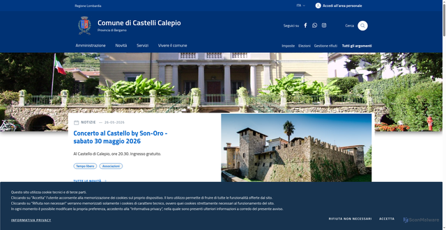 Security scan screenshot of https://www.comune.castellicalepio.bg.it