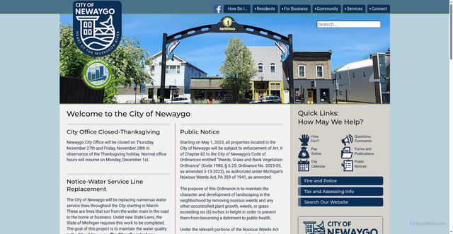 Security scan screenshot of https://newaygo.gov/