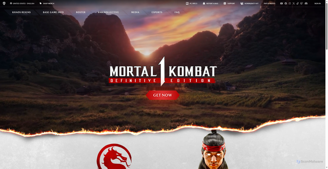 Security scan screenshot of https://mortalkombat.com
