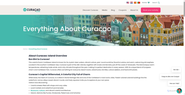 Security scan screenshot of https://www.mycuracaoguide.com/about-curacao