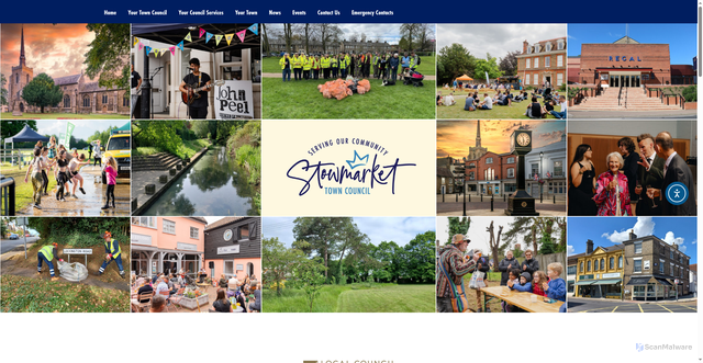 Security scan screenshot of https://stowmarkettowncouncil.gov.uk/