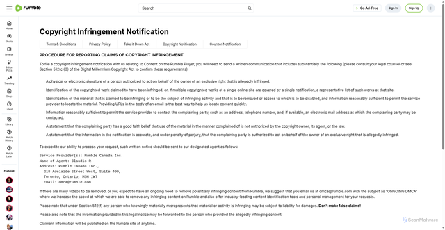Security scan screenshot of https://rmbl.ws