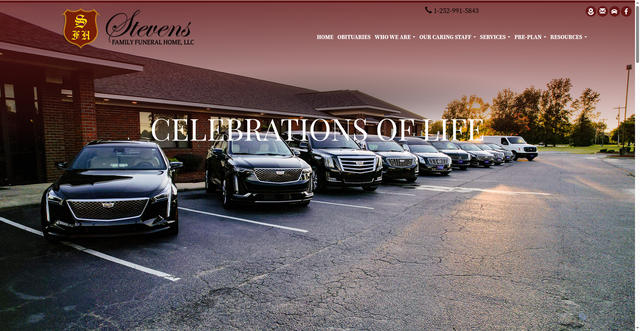 Security scan screenshot of https://www.stevensfamilyfuneralhome.com/