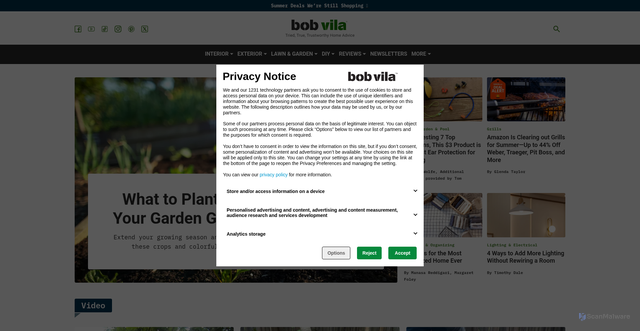 Security scan screenshot of https://www.bobvila.com