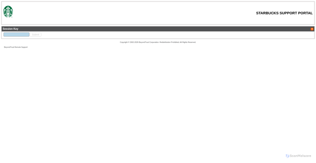Security scan screenshot of https://bomgar.starbucks.com
