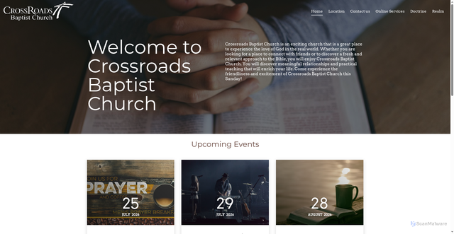Security scan screenshot of http://crossroadsbaptistchurch.org/