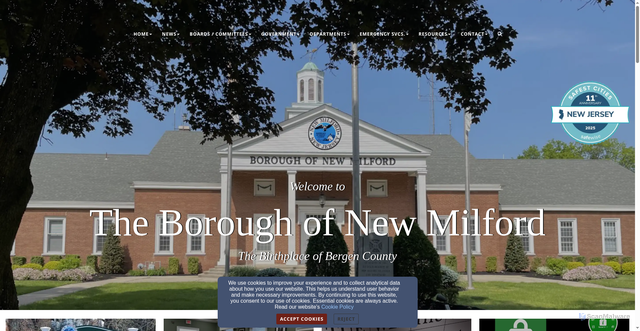 Security scan screenshot of https://www.newmilfordnj.gov/