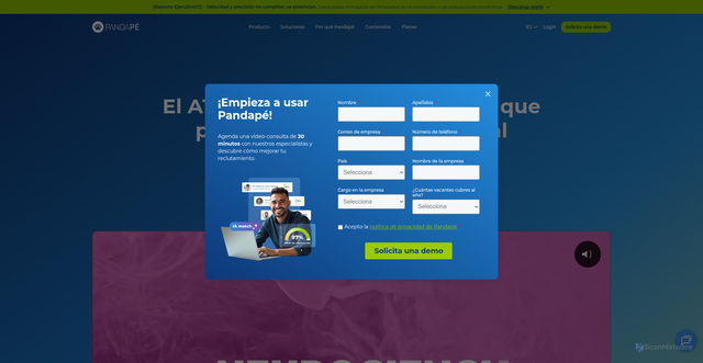Security scan screenshot of https://login.pandape.com