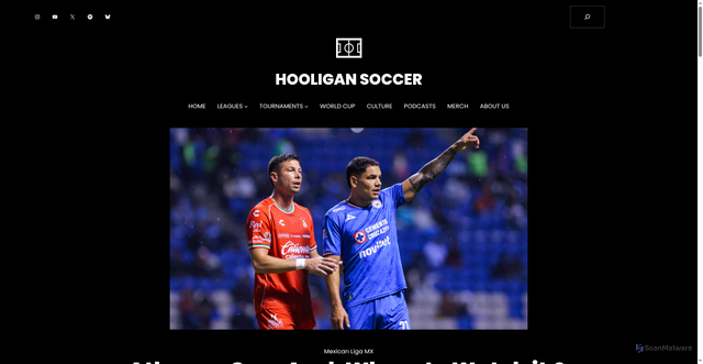 Security scan screenshot of https://hooligan-soccer.com/atlas-vs-cruz-azul-where-to-watch-it-match-preview/