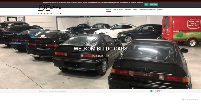 Security scan screenshot of https://dccars.be