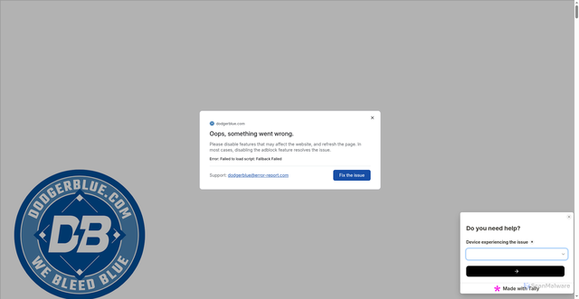 Security scan screenshot of https://dodgerblue.com/