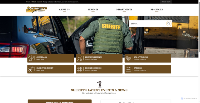 Security scan screenshot of https://goshensheriff.gov/