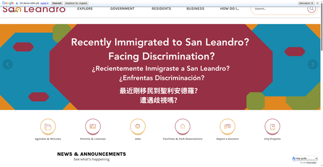 Security scan screenshot of https://www.sanleandro.org/