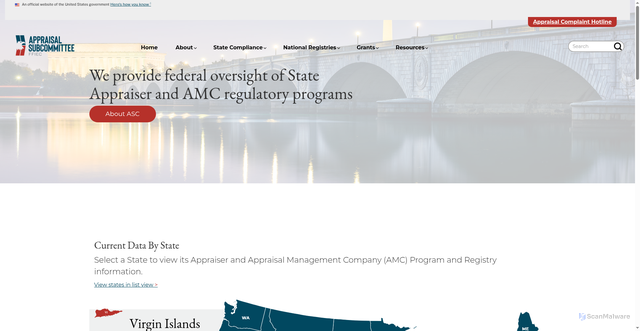 Security scan screenshot of https://asc.gov