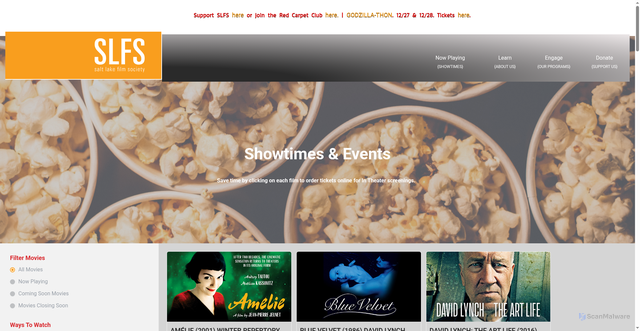 Security scan screenshot of https://slfs.org/filmsandevents/