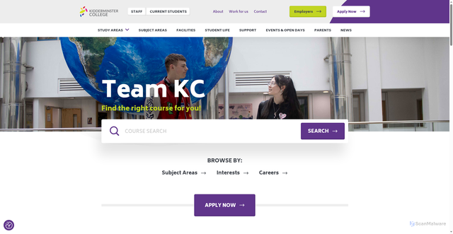 Security scan screenshot of https://www.kidderminster.ac.uk/