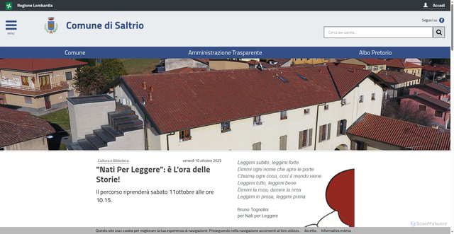 Security scan screenshot of https://www.comune.saltrio.va.it/servizi/notizie/notizie_homepage.aspx