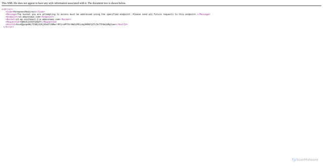 Security scan screenshot of https://s3-ap-southeast-2-w.amazonaws.com