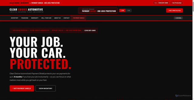 Security scan screenshot of https://clearchoiceauto-vwc0xj8w18.edgeone.app/