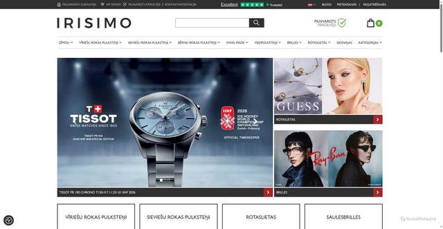 Security scan screenshot of https://irisimo.lv