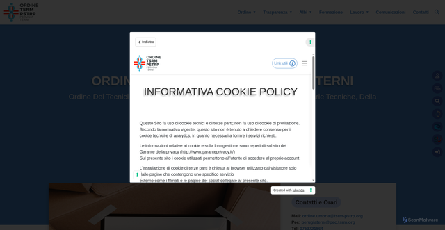 Security scan screenshot of https://www.tsrmumbria.it/